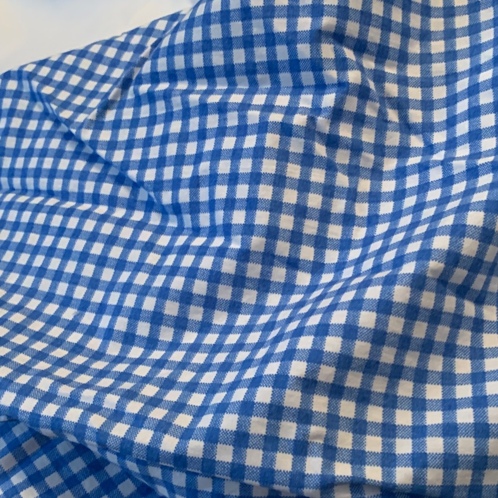 Ralph Lauren Blue and White Checkered Bed skirt